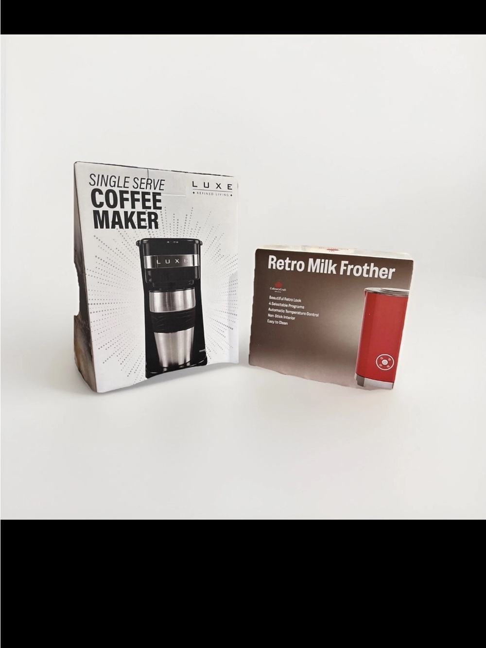 Single Serve Coffee Maker & Retro Milk Frother Set